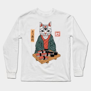 Neko Sushi Bar White Long Sleeve T-Shirt